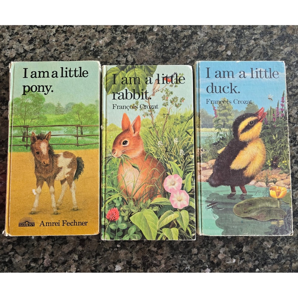 Vintage 90s Barron's Little Animal Series Books Pony Rabbit Duck 1989 Set of 3